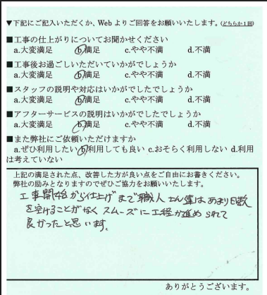 スムーズに工程が進められて良かったと思います。 写真
